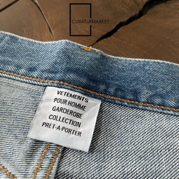 Vetements: GRAIL Medium 42cm CENSORED Embroidered Coin Button Jean FW20 - Picture 12 of 16